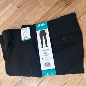 NWT Calvin Klein Black Dress Pants Slim Fit - Men’s Size 38x30